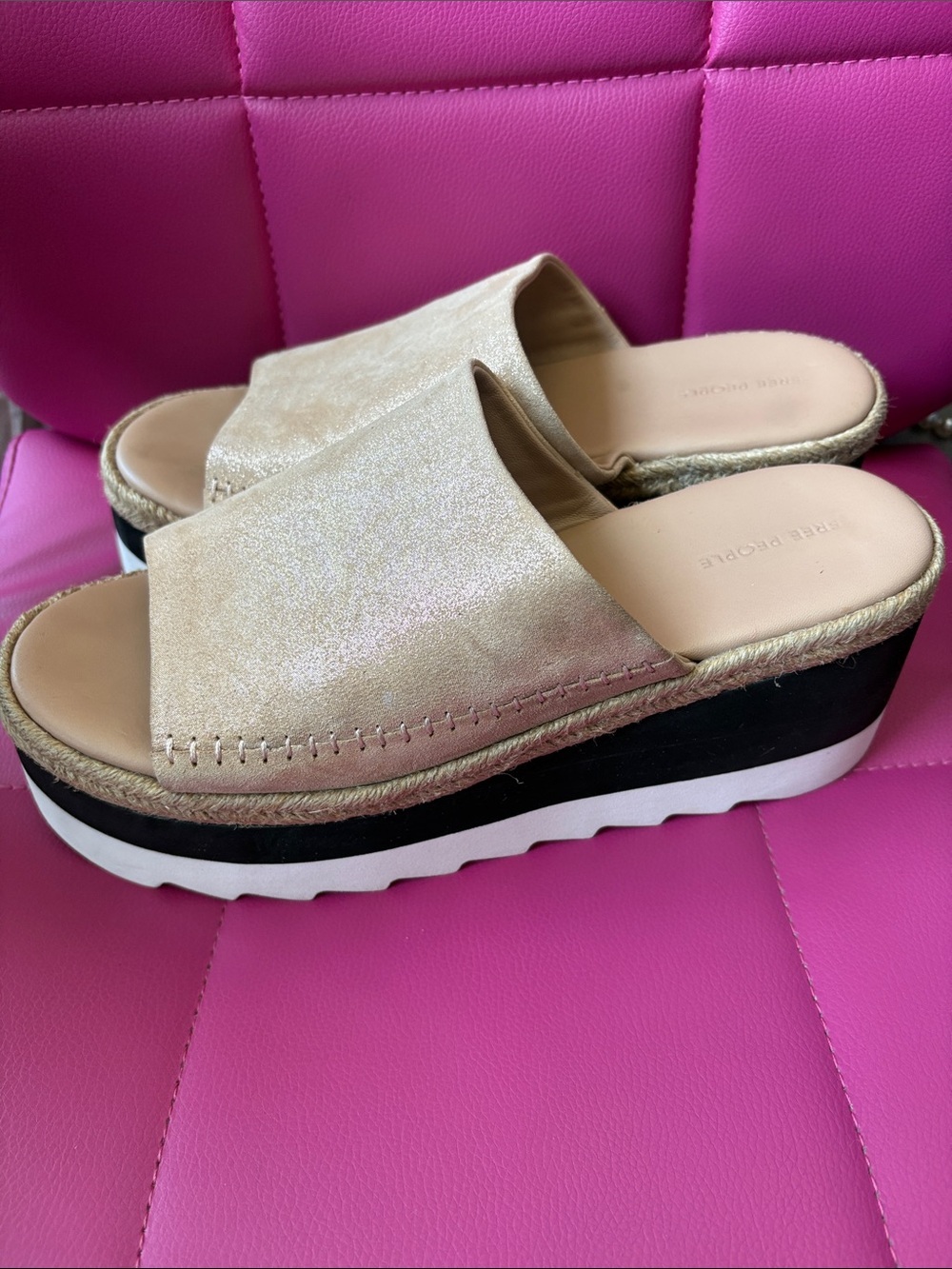 Free People Santorini Espadrille Chunky Mule Sandals